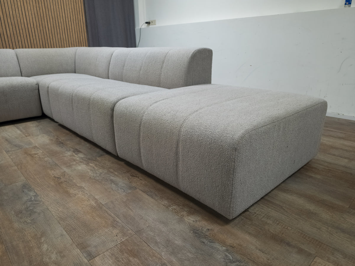 Zeer Groot Witte Teddystof Modulair Hoekbank