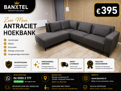 Mooie Antraciet Hoekbank