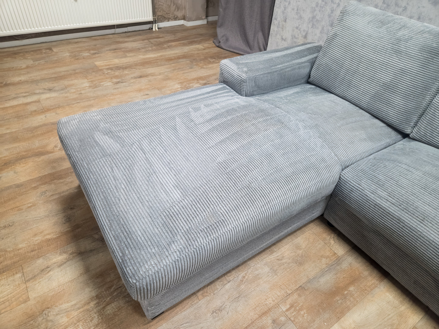 Z.G.A.N Grijs Ribstof Hoekbank