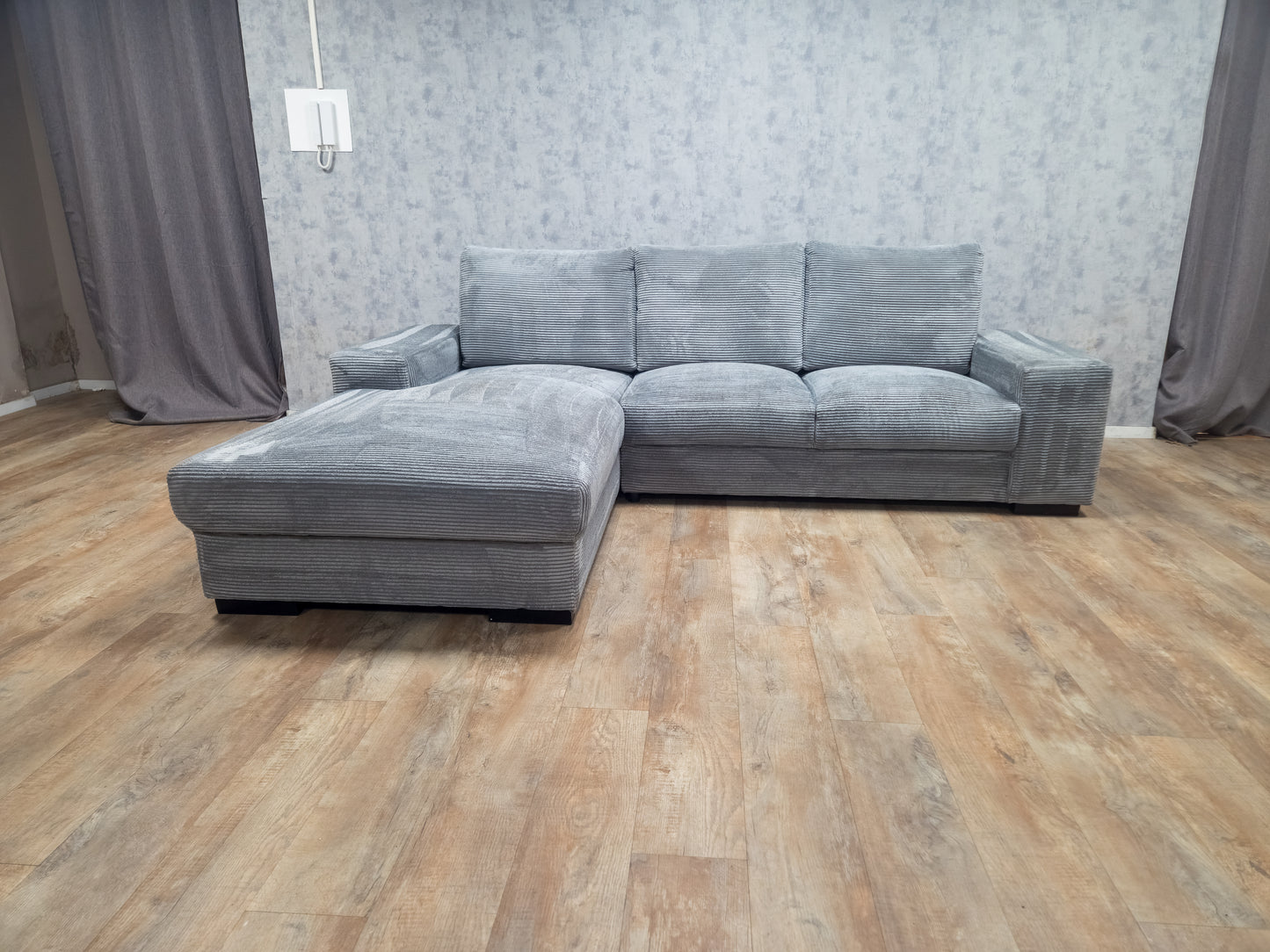 Z.G.A.N Grijs Ribstof Hoekbank