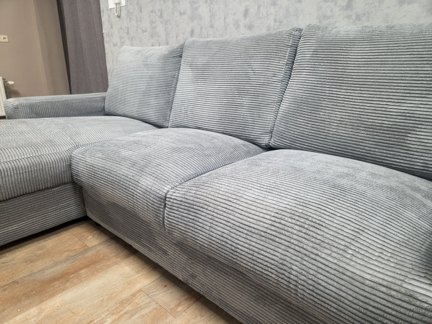 Z.G.A.N Grijs Ribstof Hoekbank