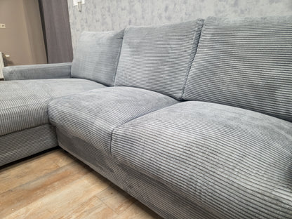 Z.G.A.N Grijs Ribstof Hoekbank